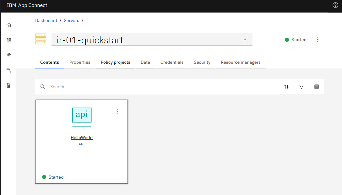 ir-01-quickstart contents, HelloWorld API