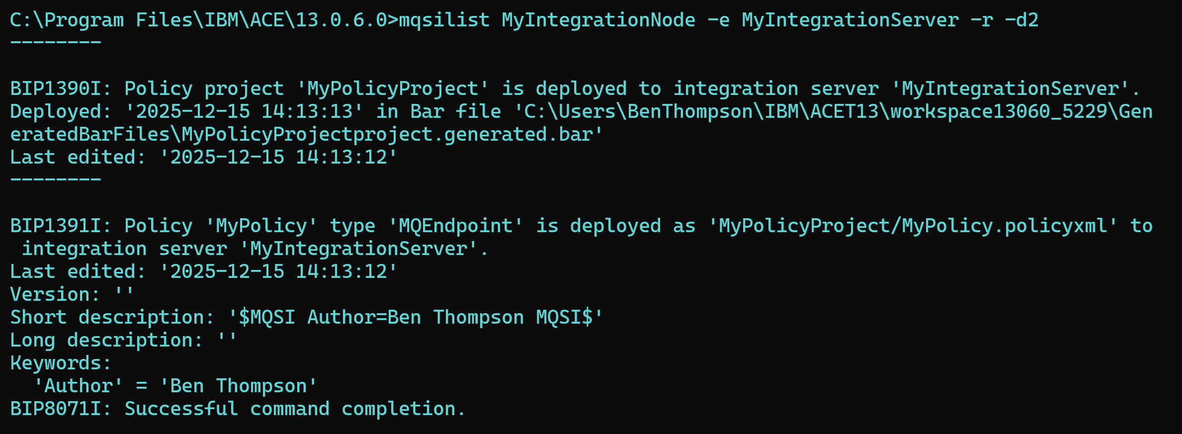 policy keywords cli